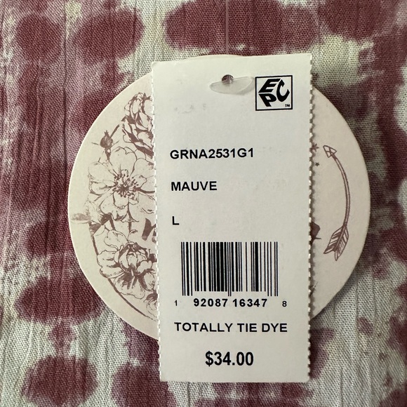 Womens Gypsies & Moondust Tie-dye Top Blouse Boho Shirt Size L Pink & White NWT - Picture 8 of 10